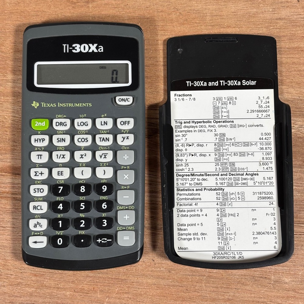Texas Instruments TI-30Xa Scientific Calculator Black Gray Handheld TI30XA